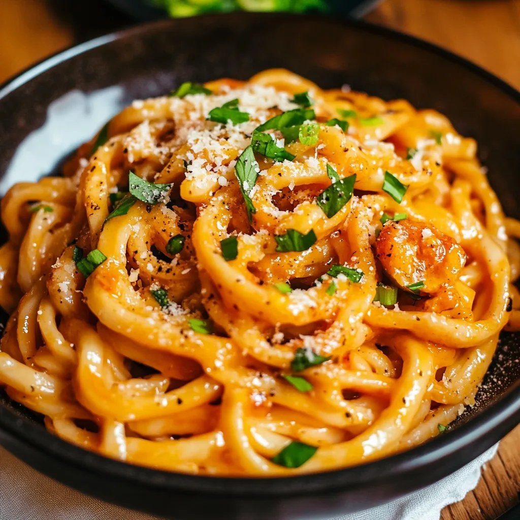Cremige Gochujang-Udon-Nudeln