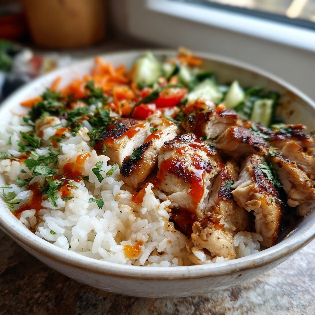 Kalorienarme Hähnchen Bowl Mit Reis