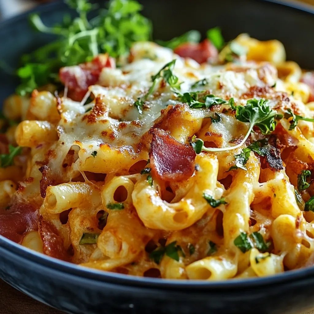 Cremiger Nudelauflauf mit Schinken