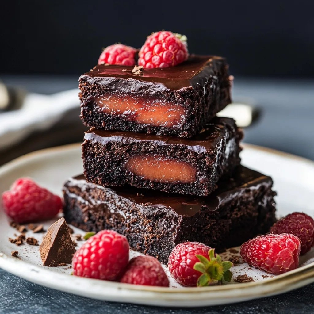 Erdbeer-Brownies mit Schoko-Ganache