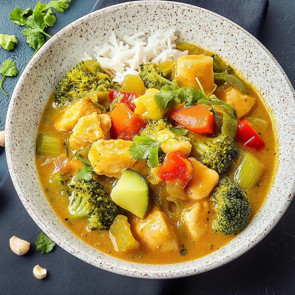 Puten-Curry mit Brokkoli, Mandeln und Reis