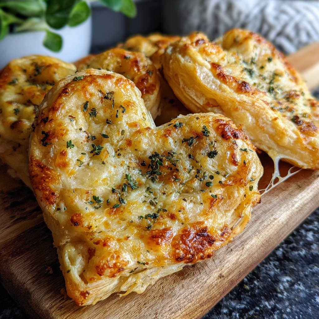 Blätterteig-Herzen mit Käse