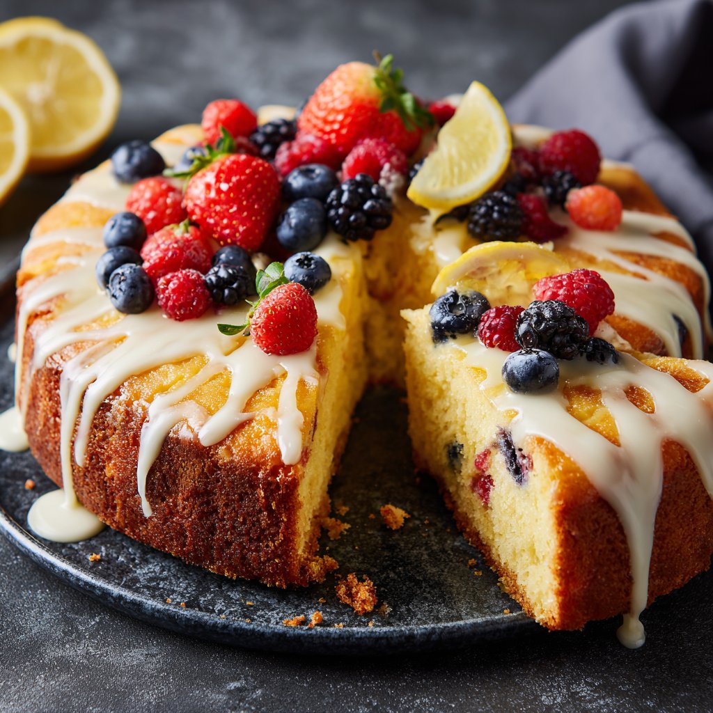 Käsekuchen mit Vanille und Zitrone
