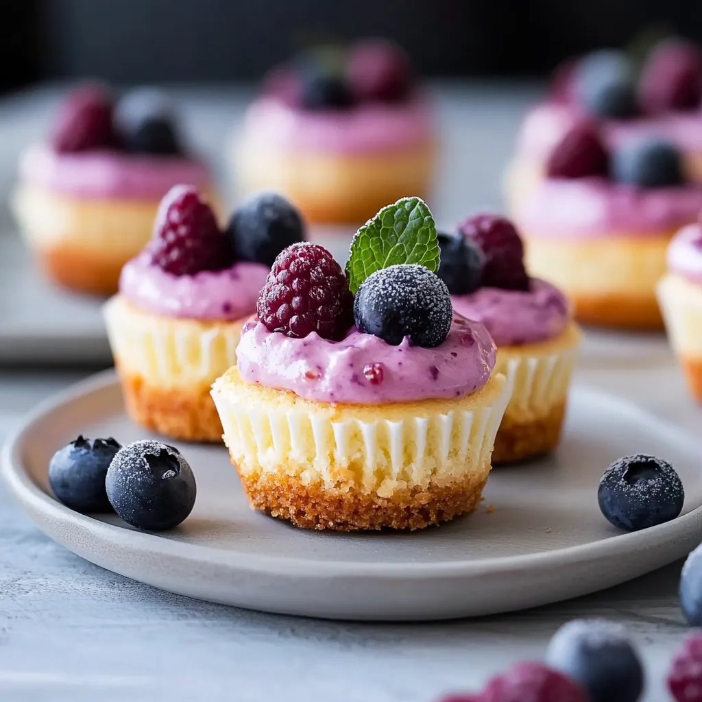 Mini-Zitronen-Blaubeer-Cheesecakes