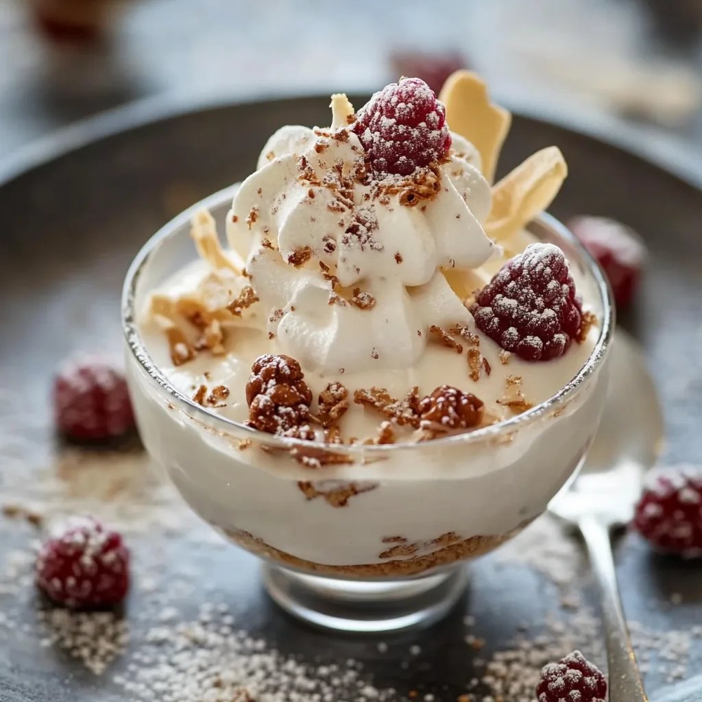 Weiße Lebkuchen-Mousse mit weißer Schokolade