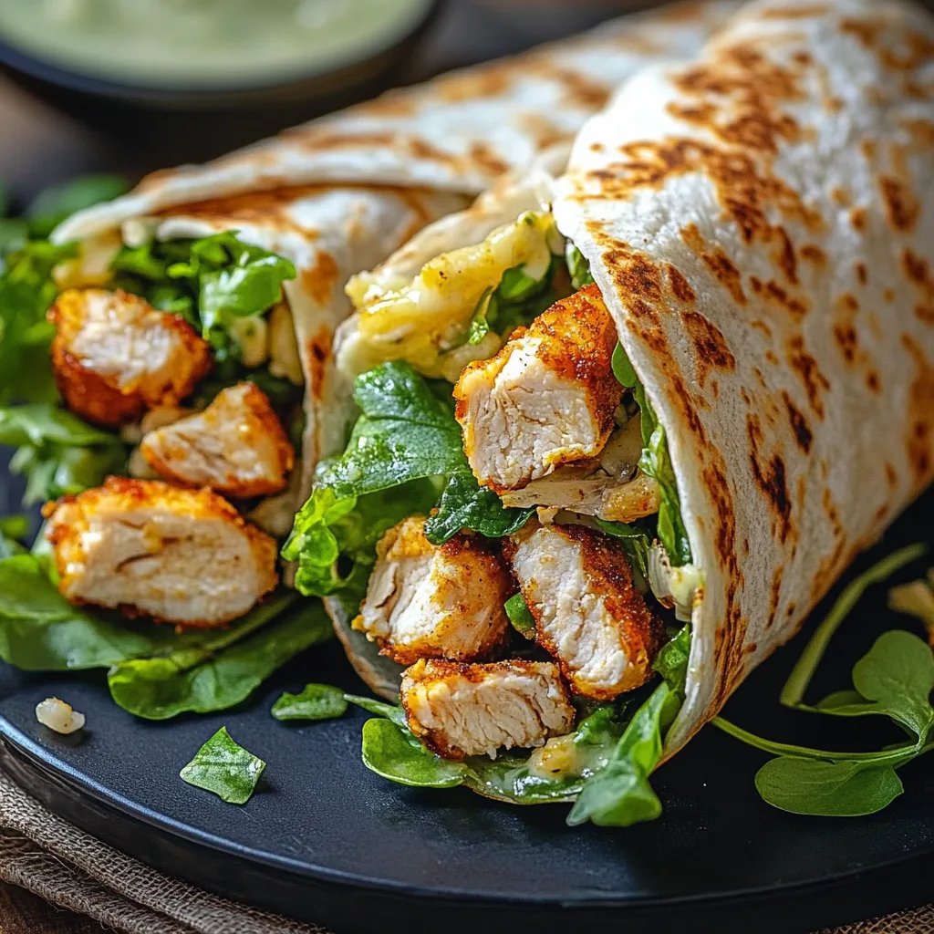 Knuspriger Chicken-Caesar-Wrap