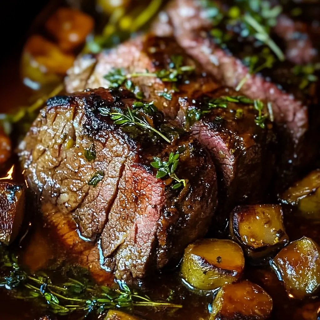 Langsam gegarter toskanischer Rinderbraten