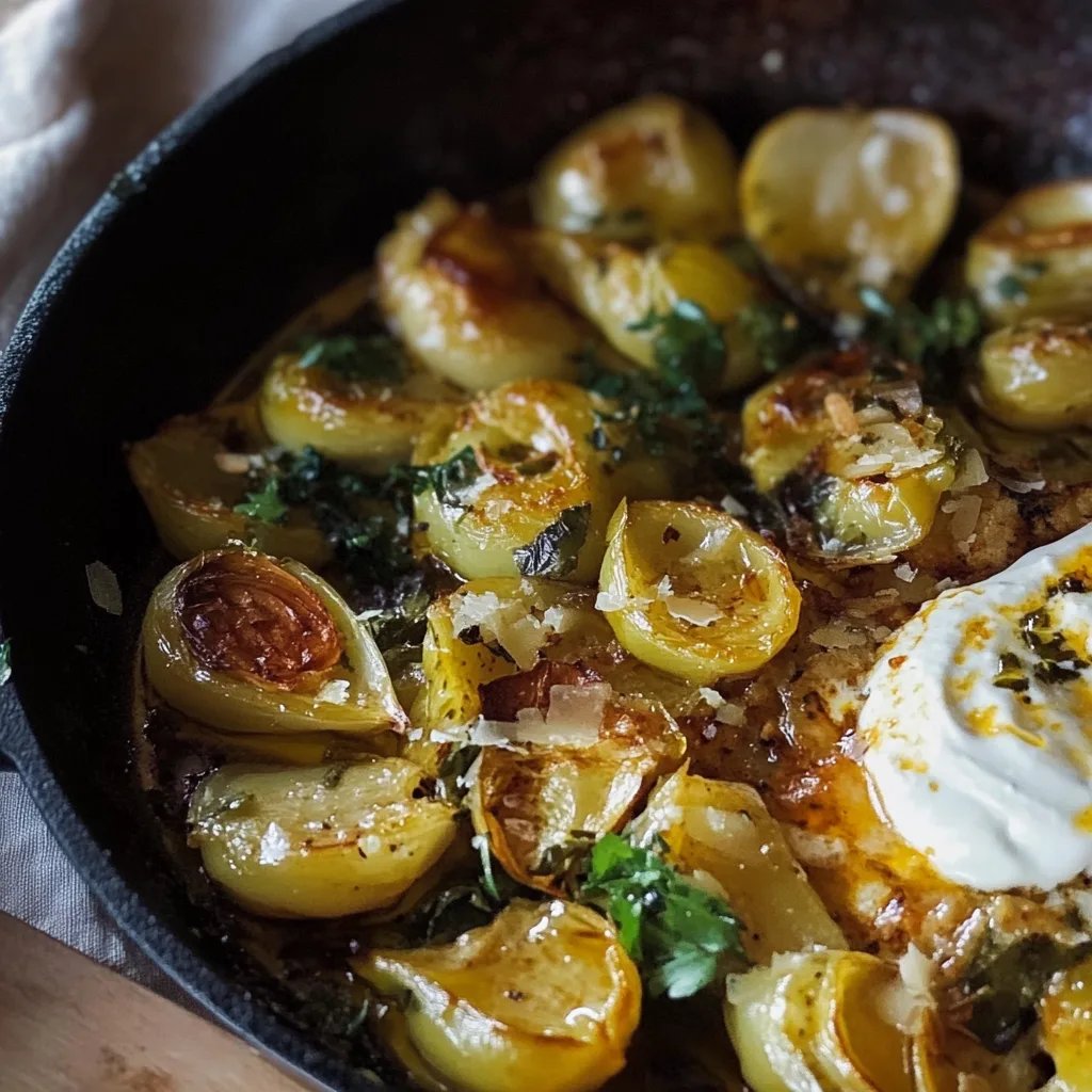 Rosenkohl aus dem Ofen mit Zitrone, Knoblauch & Parmesan