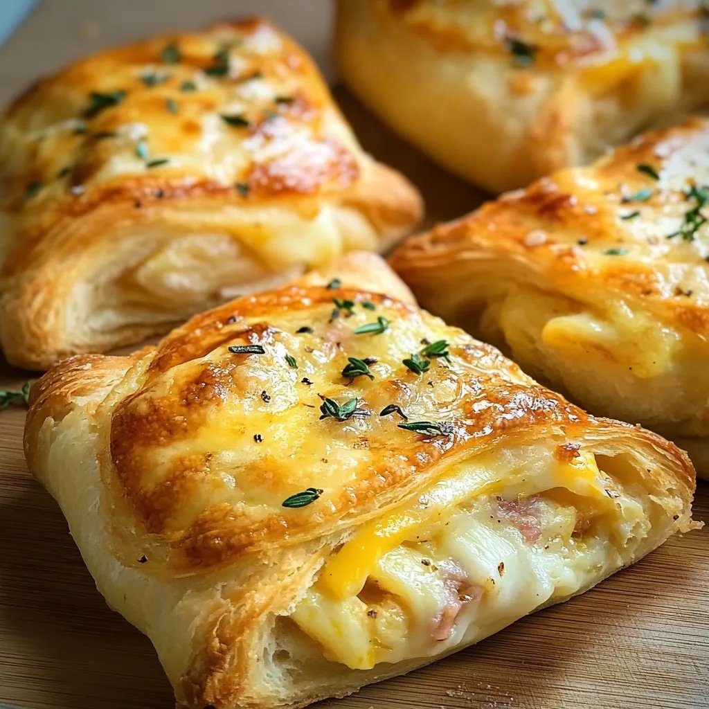 Frühstücksbrötchen mit Rührei, Käse und Rindsspeck