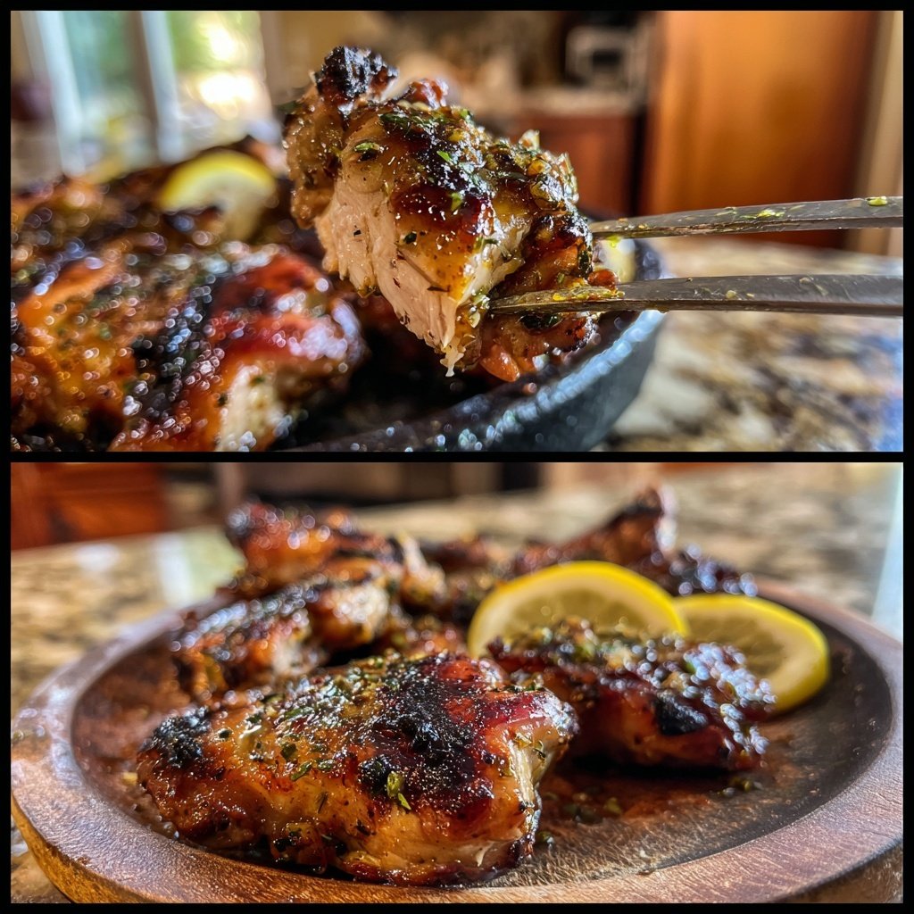 Gegrilltes Knoblauch Zitronen Hähnchen