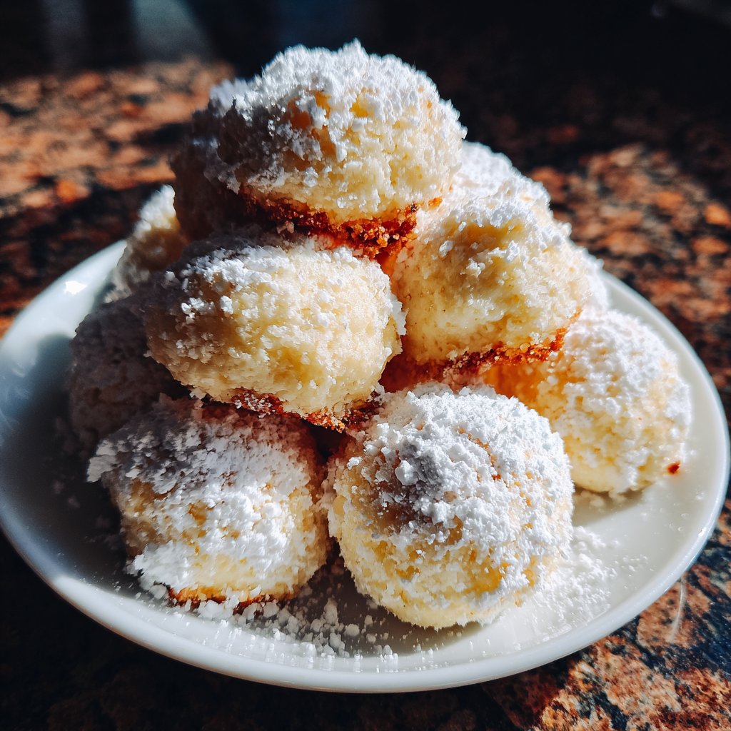 Quarkbällchen mit Vanille und Puderzucker