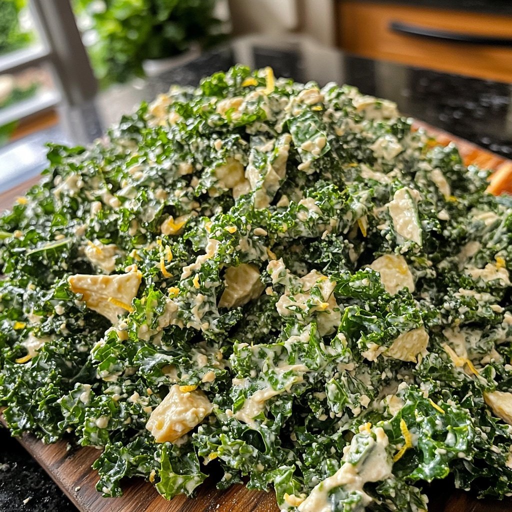 Chopped Kale Power Salad mit Zitronen-Tahini-Dressing